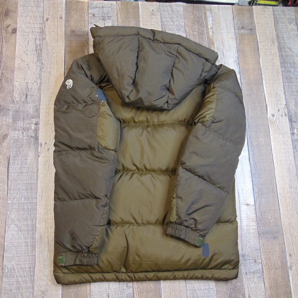 Mountain Hardwear Men M Full Zip Goose Down Puffer Jacket Brown Coat *Patched* - Picture 7 of 11